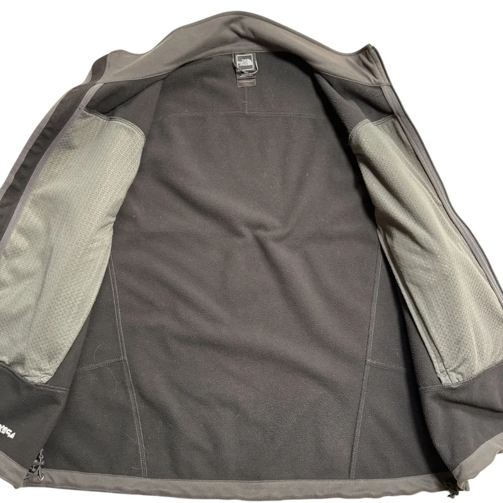 The North Face Apex Mens Soft shell Vest Gray Black Full Zip‎ Lined Outdoor L